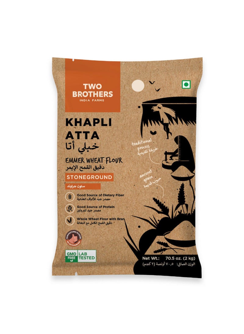 TWO BROTHERS Khapli Wheat Flour Atta Stoneground - Image 1